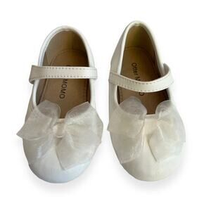 Otter Momo Dress Shoes White Bows Girls 6